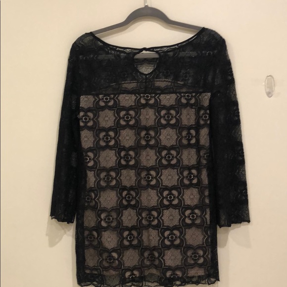 Max Studio lacy black top size M - Picture 4 of 6